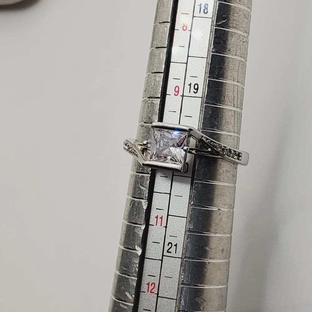 Princess Cut Silver Ring